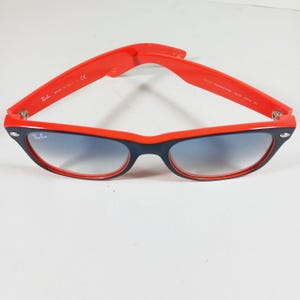 Ray Ban RB 2132 789/3F Orange/Blue New Wayfarer Unisex Sunglasses w/Case image 7