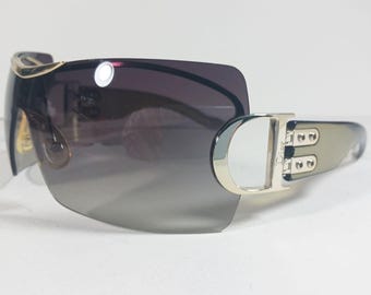 Christian Dior Airspeed 1 AVFMH 105 Vert/Argent Shield Y2k Galliano Lunettes de soleil