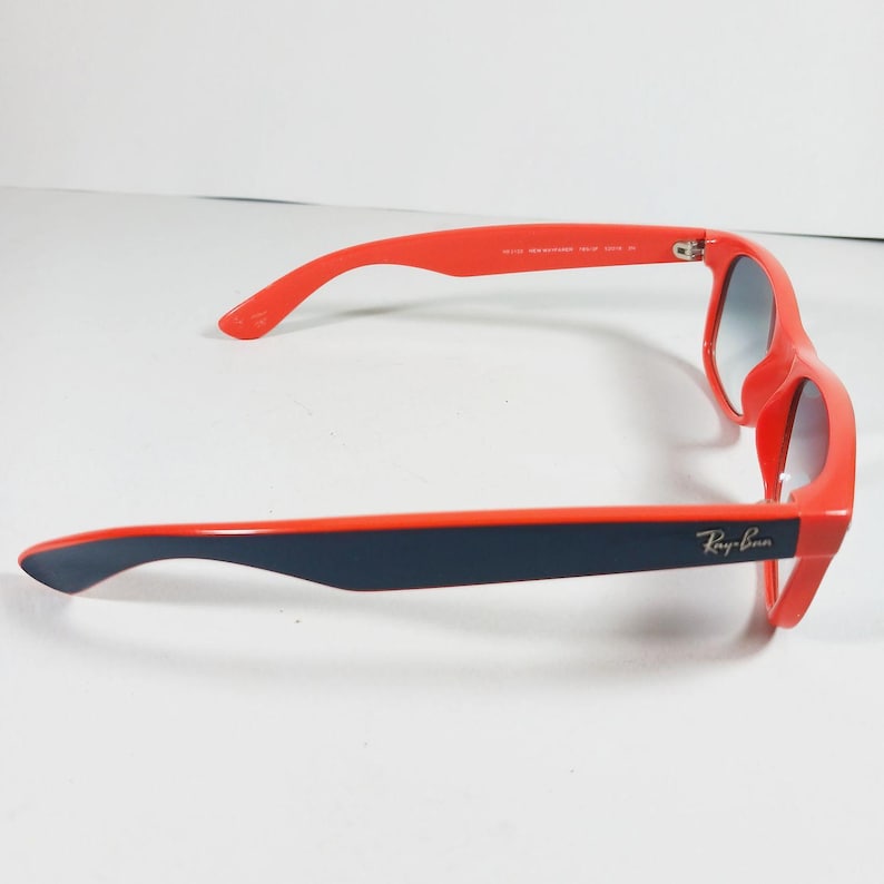 Ray Ban RB 2132 789/3F Orange/Blue New Wayfarer Unisex Sunglasses w/Case image 6
