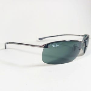 Ray Ban RB 3183 Top Bar Rimless Silver Green Unisex Sunglasses Italy