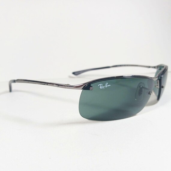Ray Ban RB 3183 Top Bar Rimless Silver Green Unisex  display picture 3