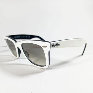 Ray Ban RB 2140 956/32 wit/zwarte Wayfarer-uniseks handgemaakte zonnebril Italië afbeelding 2