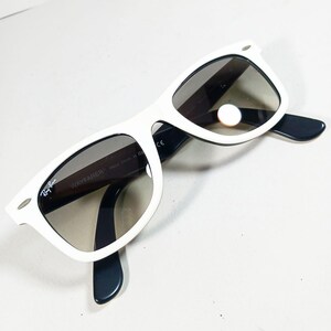 Ray Ban RB 2140 956/32 wit/zwarte Wayfarer-uniseks handgemaakte zonnebril Italië afbeelding 5