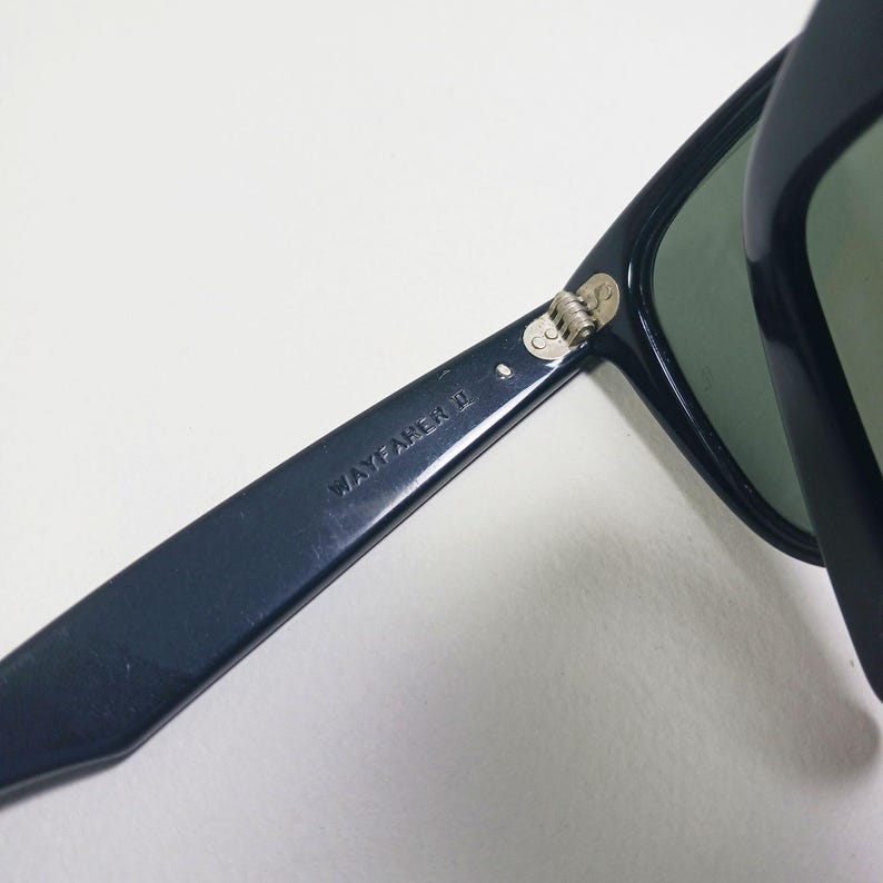 B&L Ray Ban Wayfarer II L1724 W0AW Black Bausch and Lomb Sunglasses US Made image 10