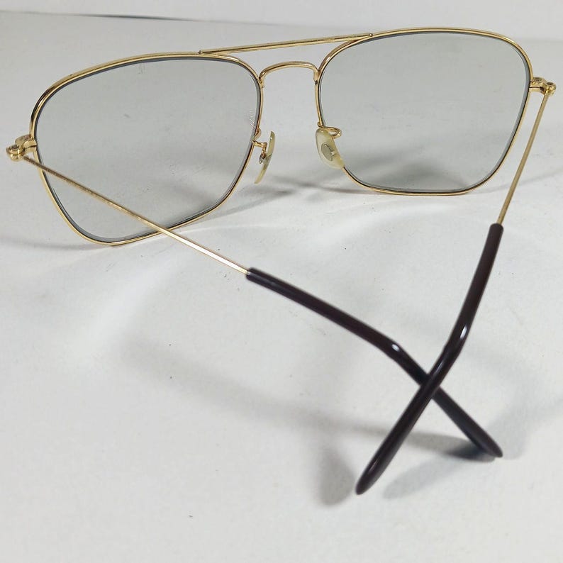 B&L Ray Ban Caravan Vintage Gold‑Filled Sunglasses 58‑16 with Photogray Lenses image 7