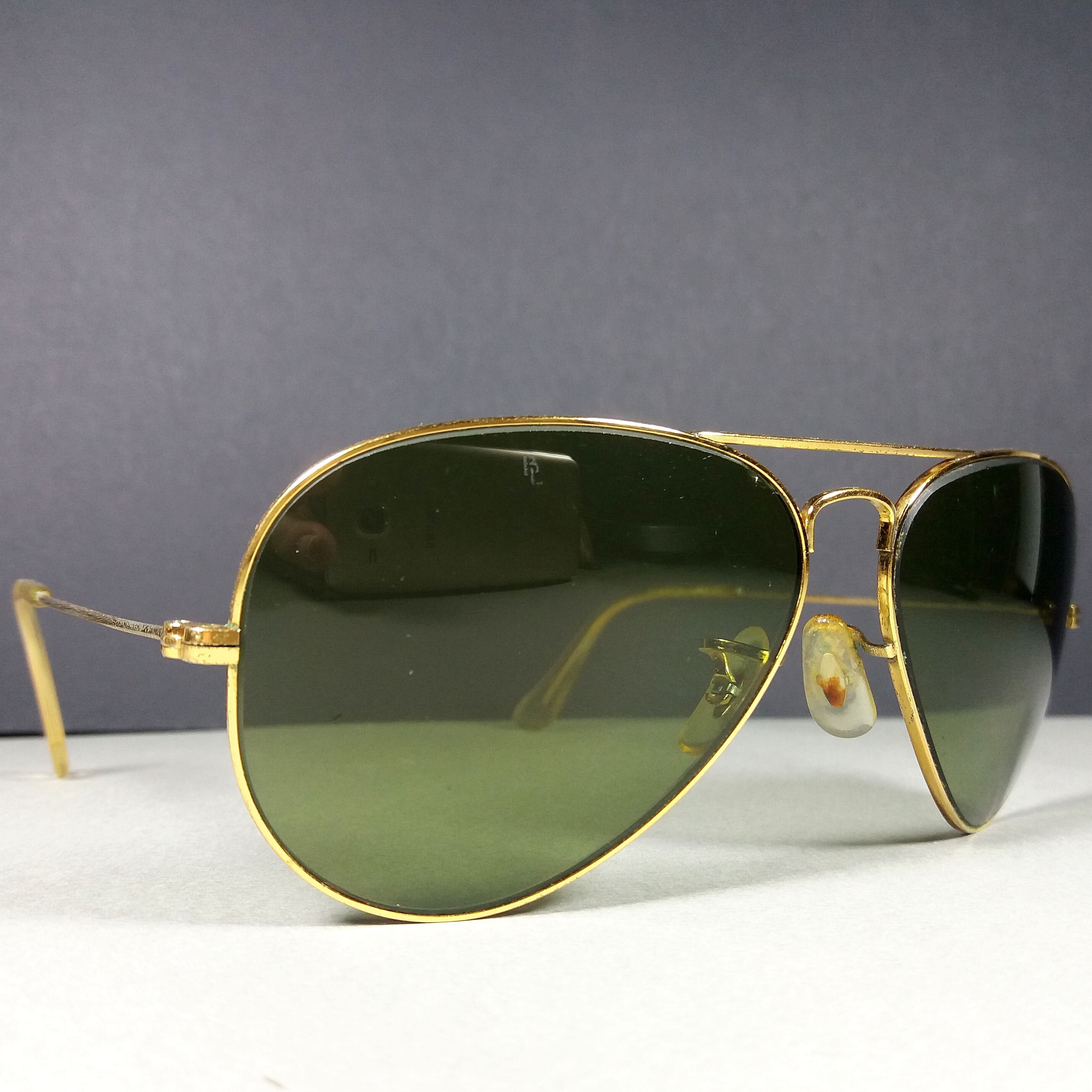 Ray Ban Bausch \u0026 Lomb 58-14 Aviator USA Made Green Sunglasses | Etsy  Australia