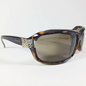 Gucci GG 2984/S 105 Translucent Brown/Green w/Crystals Logo Sunglasses
