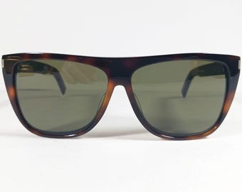 Saint Laurent SL1 Havana/Green 003 59-13 140 Men's Sunglasses
