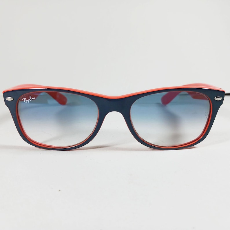 Ray Ban RB 2132 789/3F Orange/Blue New Wayfarer Unisex Sunglasses w/Case image 3