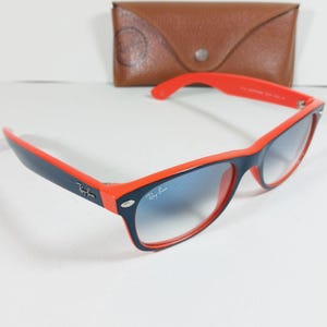 Ray Ban RB 2132 789/3F Orange/Blue New Wayfarer Unisex Sunglasses w/Case image 1