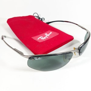 Ray Ban RB 3179 Top Bar Silver/Green Half Rim Unisex Sunglasses w/Pouch