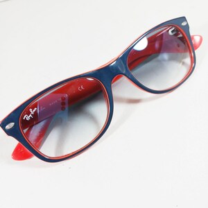 Ray Ban RB 2132 789/3F Orange/Blue New Wayfarer Unisex Sunglasses w/Case image 5