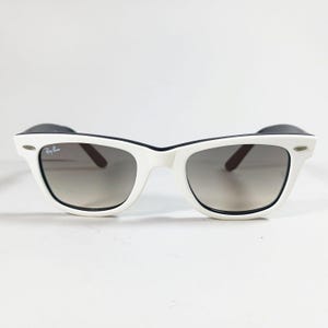 Ray Ban RB 2140 956/32 wit/zwarte Wayfarer-uniseks handgemaakte zonnebril Italië afbeelding 3