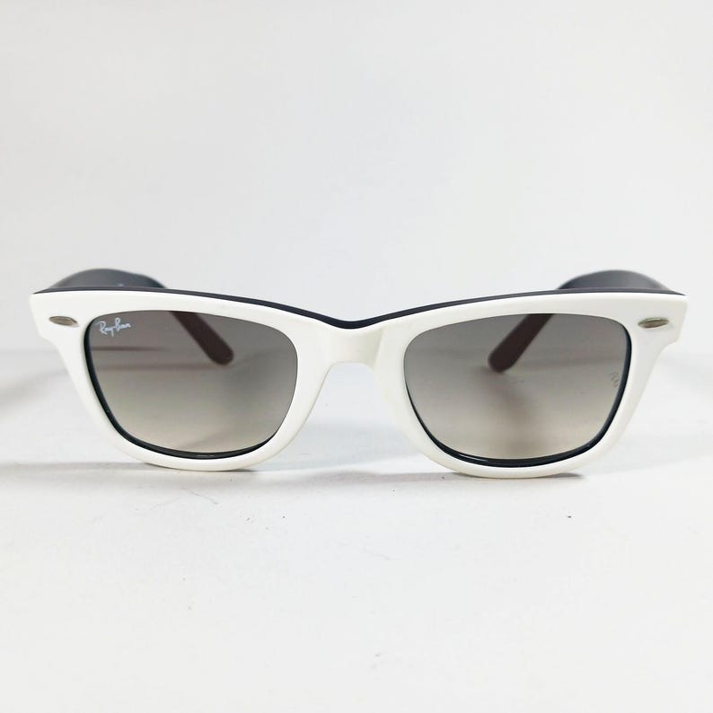 Ray Ban RB 2140 956/32 wit/zwarte Wayfarer-uniseks handgemaakte zonnebril Italië afbeelding 3