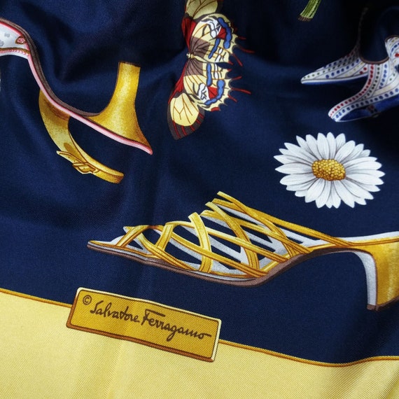 Salvatore Ferragamo Blue Shoes Flower Butterflies