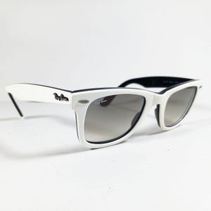 Ray Ban RB 2140 956/32 wit/zwarte Wayfarer-uniseks handgemaakte zonnebril Italië afbeelding 4