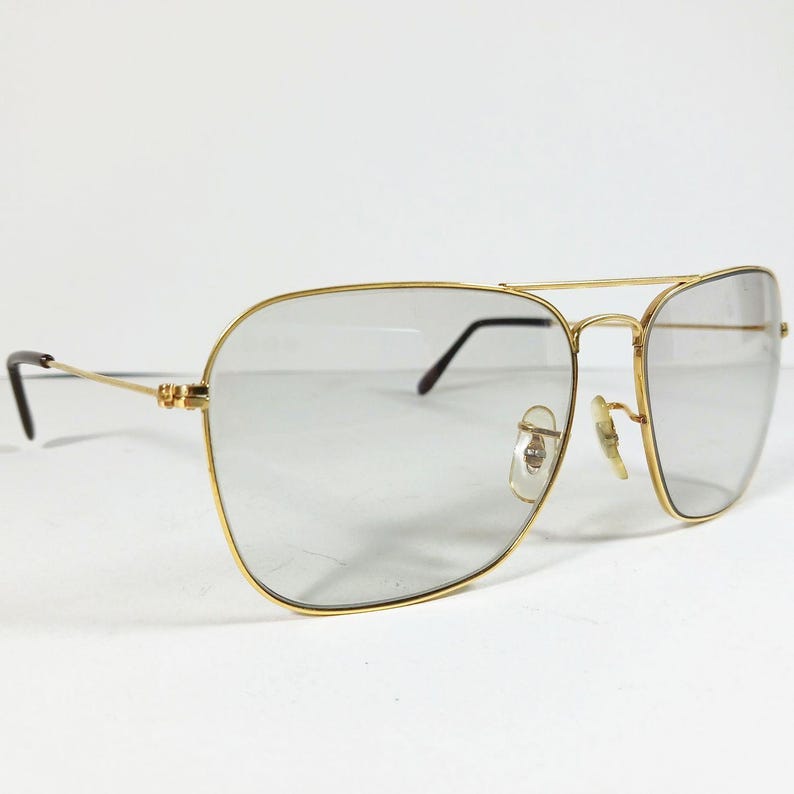 B&L Ray Ban Caravan Vintage Gold‑Filled Sunglasses 58‑16 with Photogray Lenses image 2