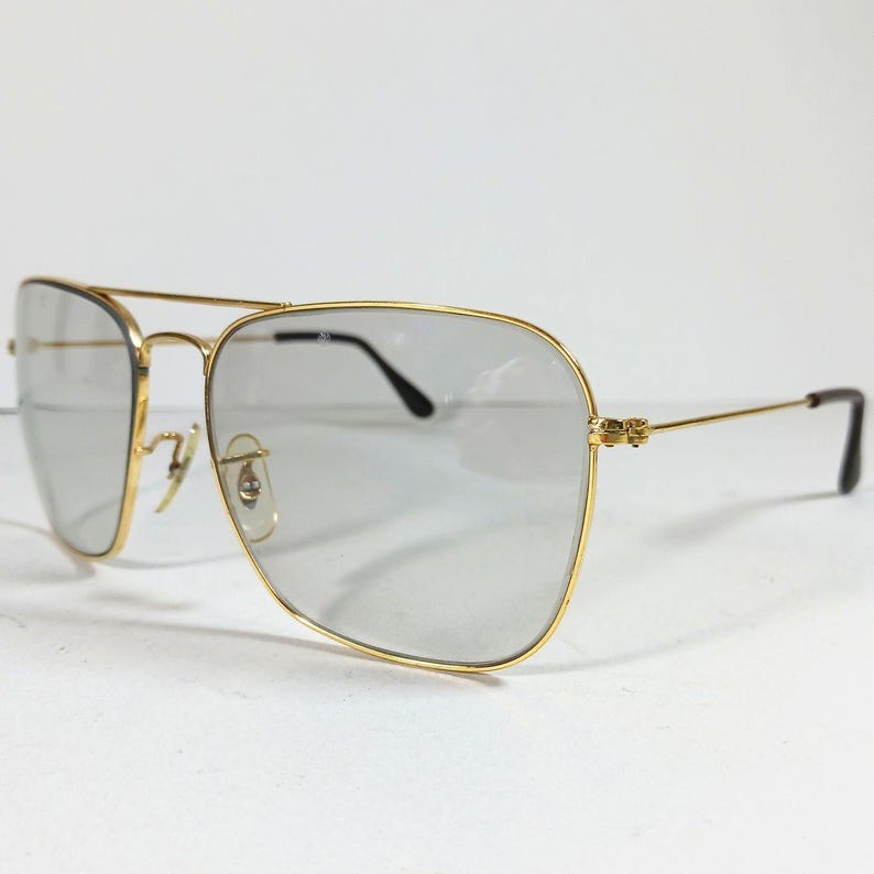 B&L Ray Ban Caravan Vintage Gold‑Filled Sunglasses 58‑16 with Photogray Lenses image 4