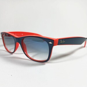 Ray Ban RB 2132 789/3F Orange/Blue New Wayfarer Unisex Sunglasses w/Case image 4