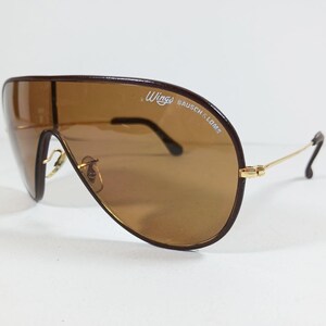 B&L Ray Ban Wings LEATHERS Sunglasses – Brown Shield – Original Case and Tag image 2