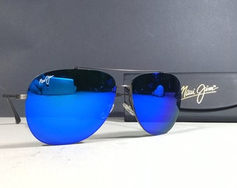 Maui Jim Cinder Cone MB-BH Polarized Titanium Aviator Sunglasses w/Case Japan