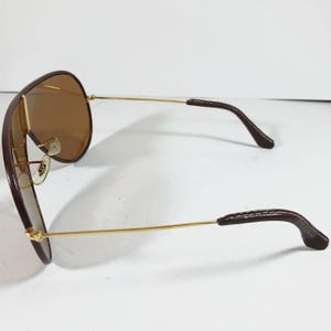 B&L Ray Ban Wings LEATHERS Sunglasses – Brown Shield – Original Case and Tag image 9