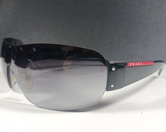 PRADA Men's Designer Sunglasses Black Shield SPS 07F 1AB-5D1 125 3N w/Case
