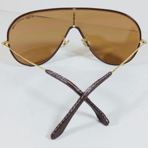 B&L Ray Ban Wings LEATHERS Sunglasses – Brown Shield – Original Case and Tag image 10