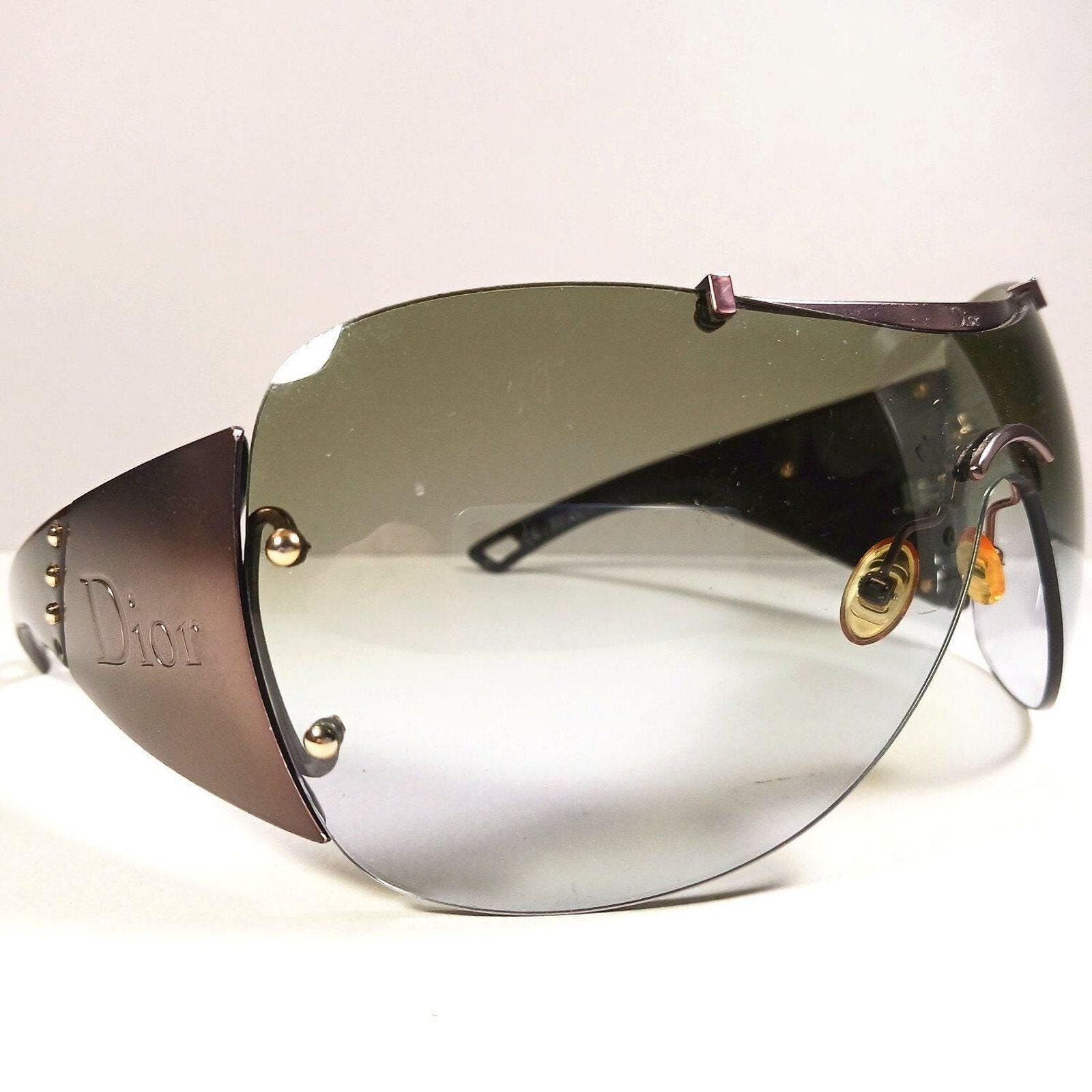 Christian Dior Diorito 1 LRVJN Bronze Brown Y2K Shield Rimless 