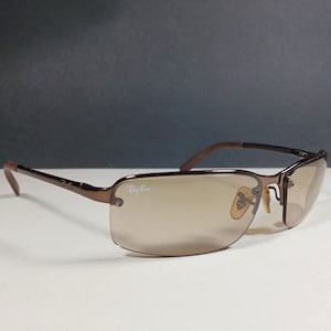 Ray Ban RB 3217 014/13 62-15 Brown Half Frame Unisex