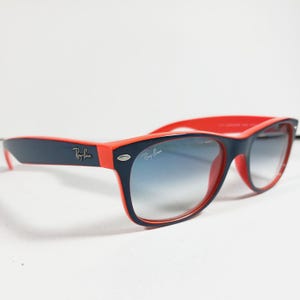 Ray Ban RB 2132 789/3F Orange/Blue New Wayfarer Unisex Sunglasses w/Case image 2