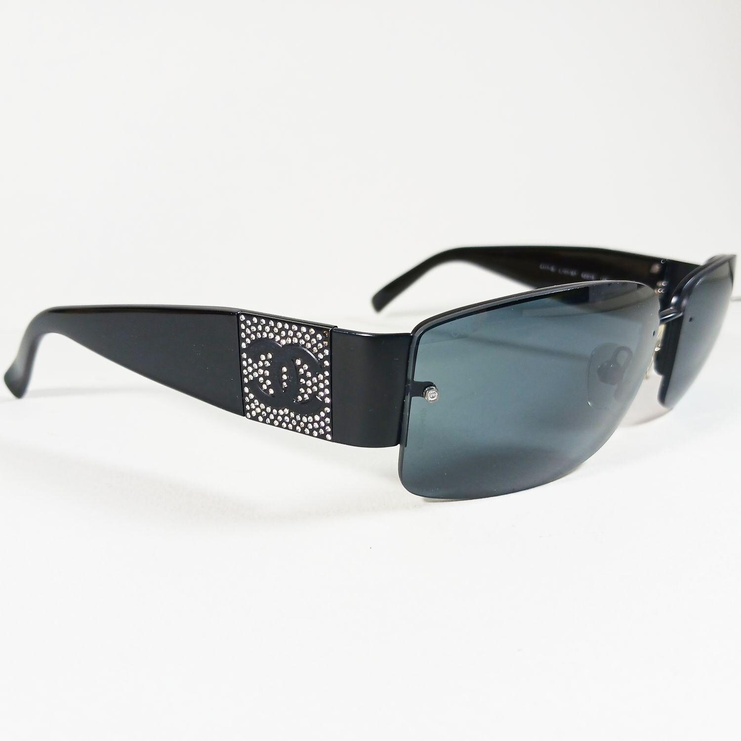 Chanel 4117-B C.101/87 Black Rhinestones CC Logo Women