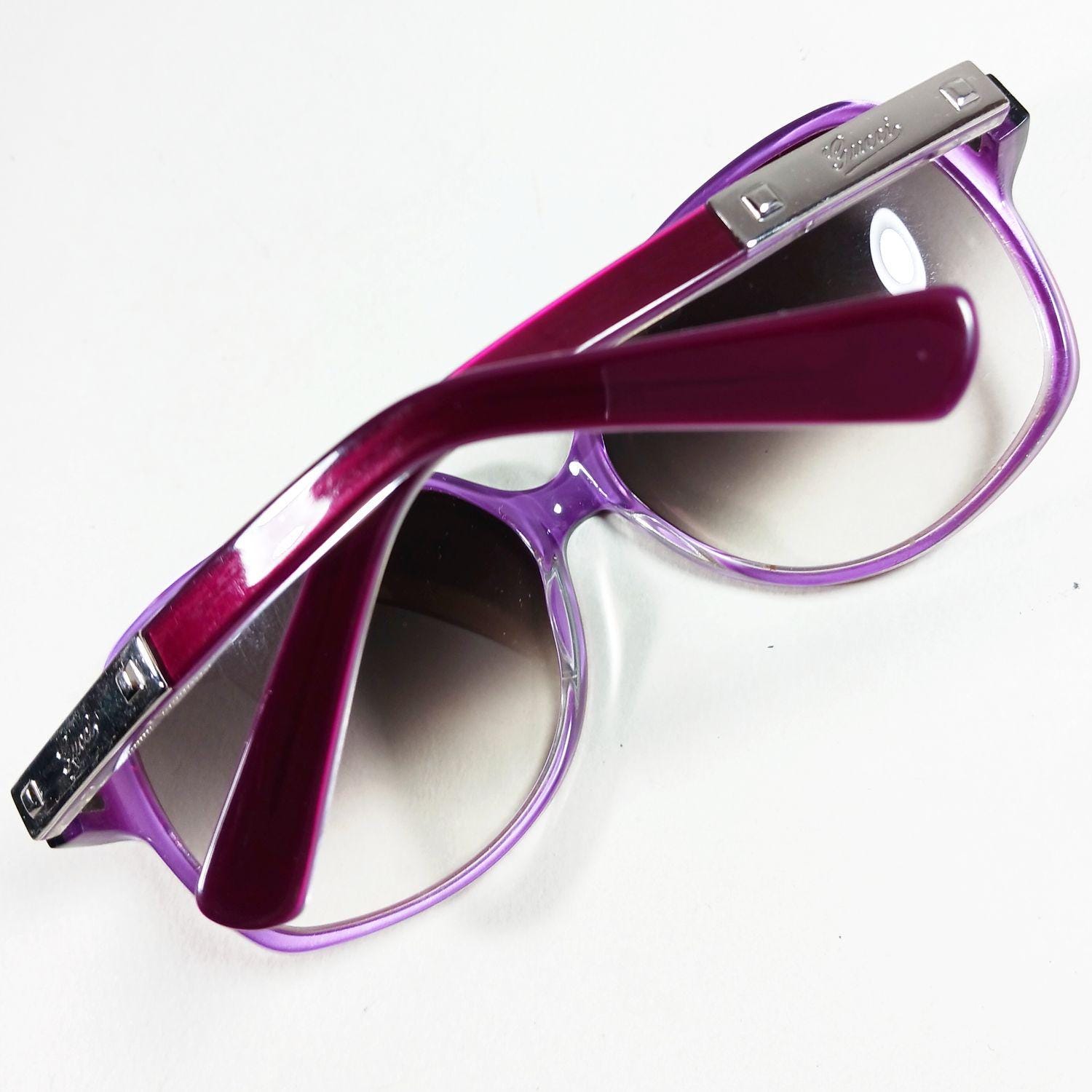 GUCCI グッチ ピンク サングラス パープルレンズ ケース付き ラウンド