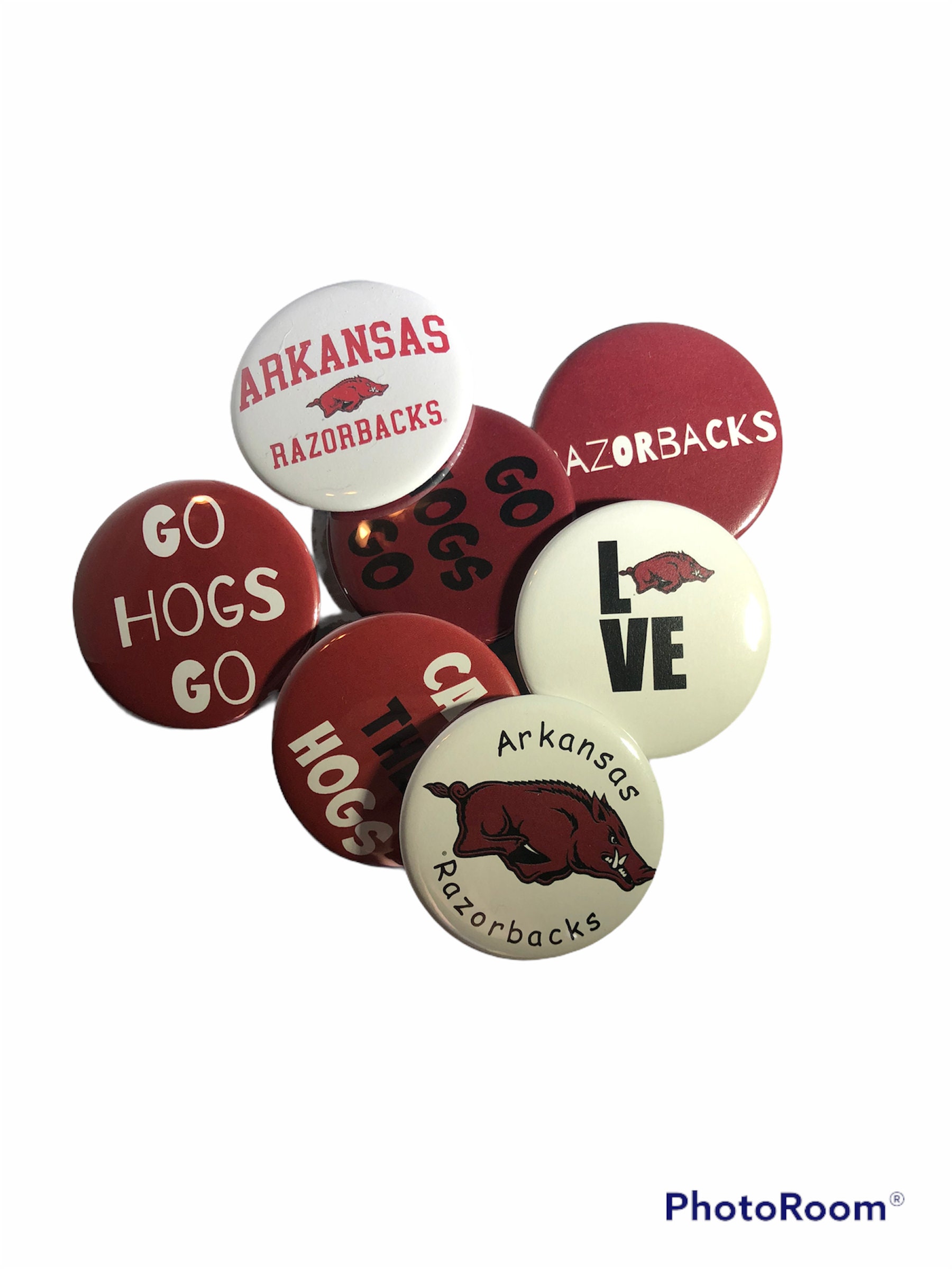 University of Arkansas  pocket mirror, magnet, bottle opener or pin b…