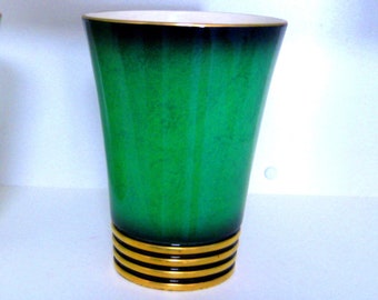 Carlton Ware art deco 7.25 inch Vert Royale vase, vintage mid century modern Carltonware
