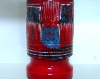 Poole Pottery Delphis 8.5 inch Hand Carved and Painted Vase, Mid Century Modern