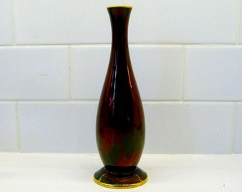 Carlton Ware 7.75 inch Rouge Royale Mid Century Bud Vase