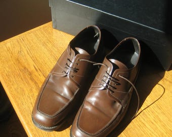 Hugo Boss Leather Sole Brown Shoes Made In Italy size 7.5 Can, 8 US