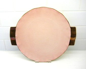 Carlton Ware gloss pink and gold 12.25 inch Art Deco plate