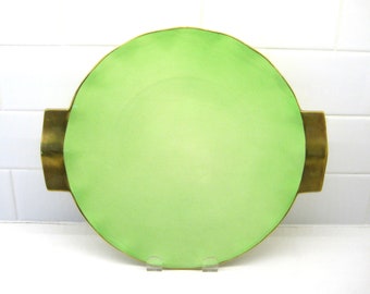 Carlton Ware gloss green and gold 12.25 inch Art Deco plate