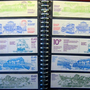 Sellos GB Machin de Gran Bretaña, 10 folletos plegados, Derby Letter Office, descuentos y ofertas especiales emitidos de 1978 a 1983