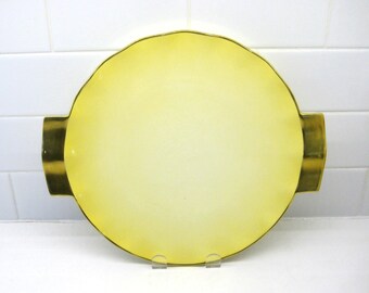 Carlton Ware gloss yellow and gold 12.25 inch Art Deco plate