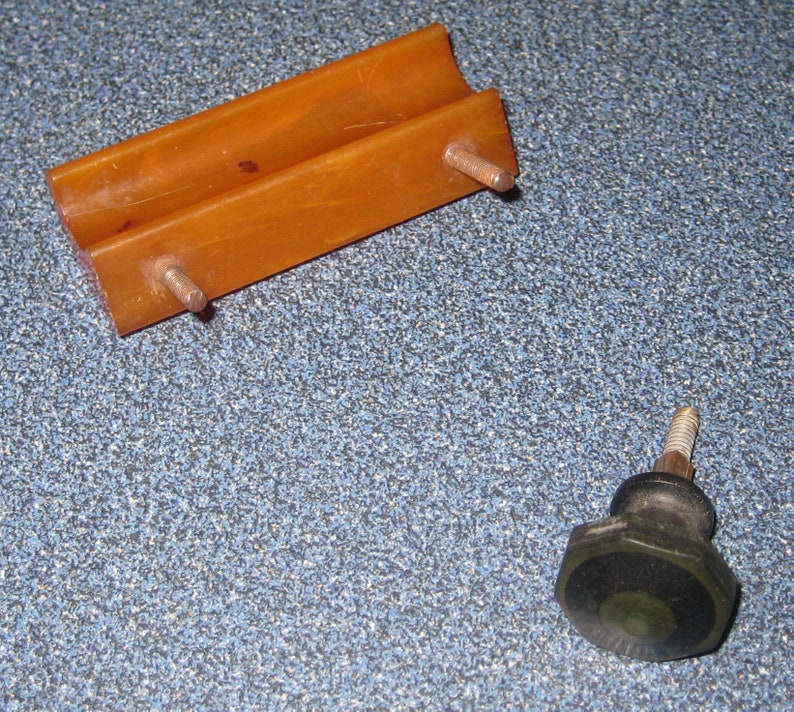Art Deco Bakelite Amber Drawer Pull plus green and black bakelite pull