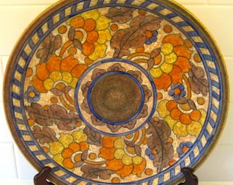 Charlotte Rhead 12.5 inch, 32 cm Crown Ducal Byzantine pattern Art Deco wall plaque