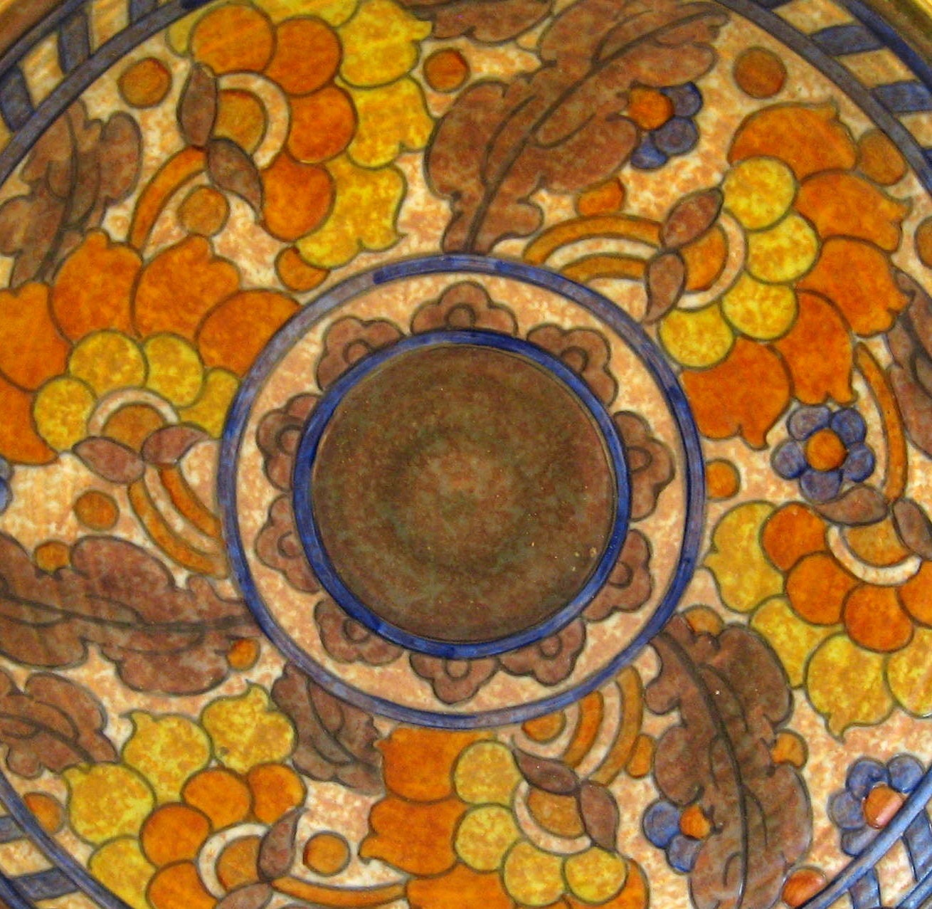 Charlotte Rhead Aztec Pattern Charlotte Rhead 12.5 Inch, 32 Cm Crown Ducal Byzantine Pattern Art Deco ...