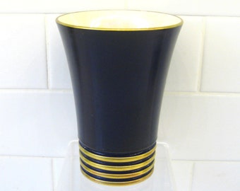 Carlton Ware art deco 5.25 inch Cobalt Blue vase, vintage mid century modern Carltonware
