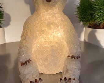 Polar Bear Sea Glass Lamp