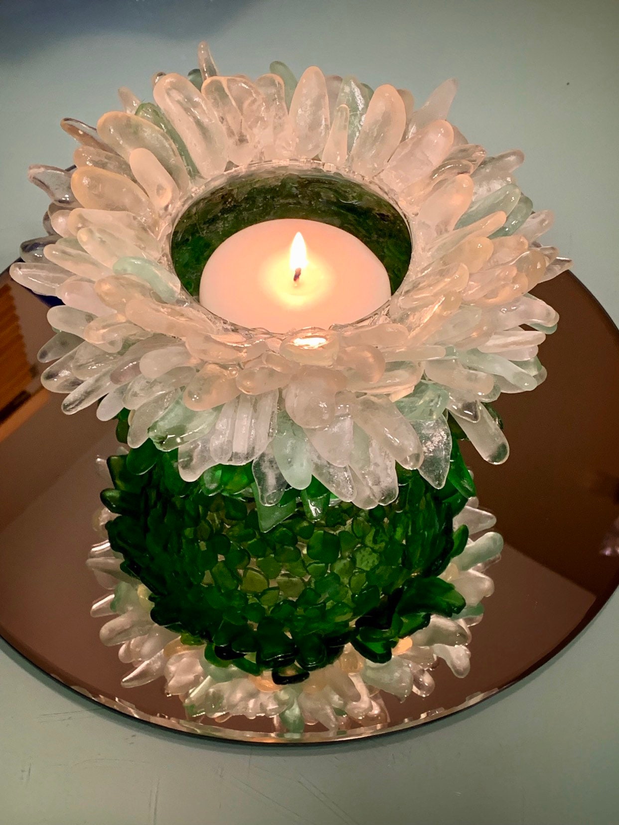 Sea Glass Candle Holder - Etsy