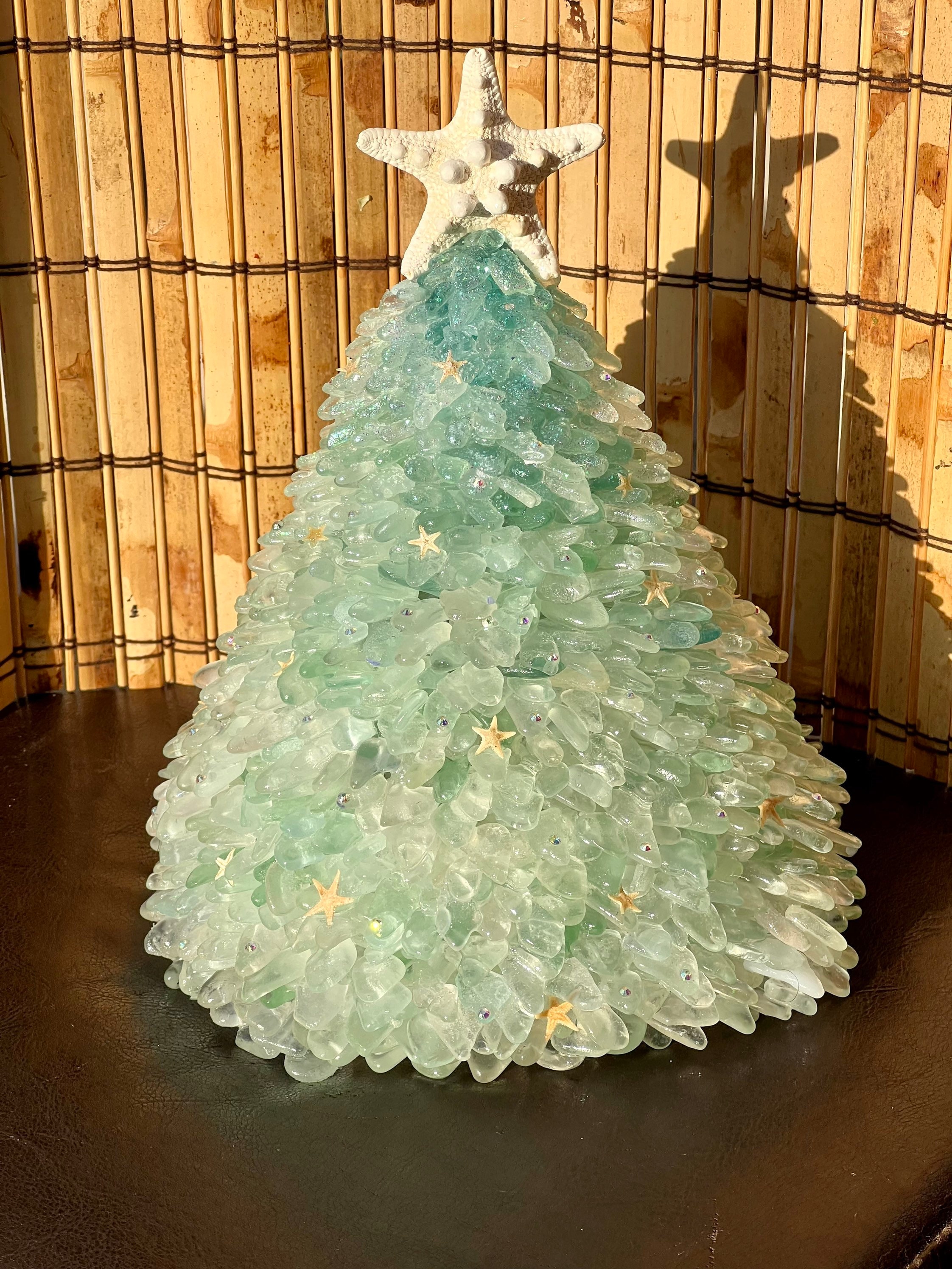 Genuine Seaglass Christmas Tree Sea Foam Color