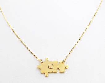 Autism Puzzle Symbol Piece, Dainty Autism Necklace, Mom Autism Gift, Puzzle Necklace, Mothers Day Gift, Autism Awareness Jewelry for Woman